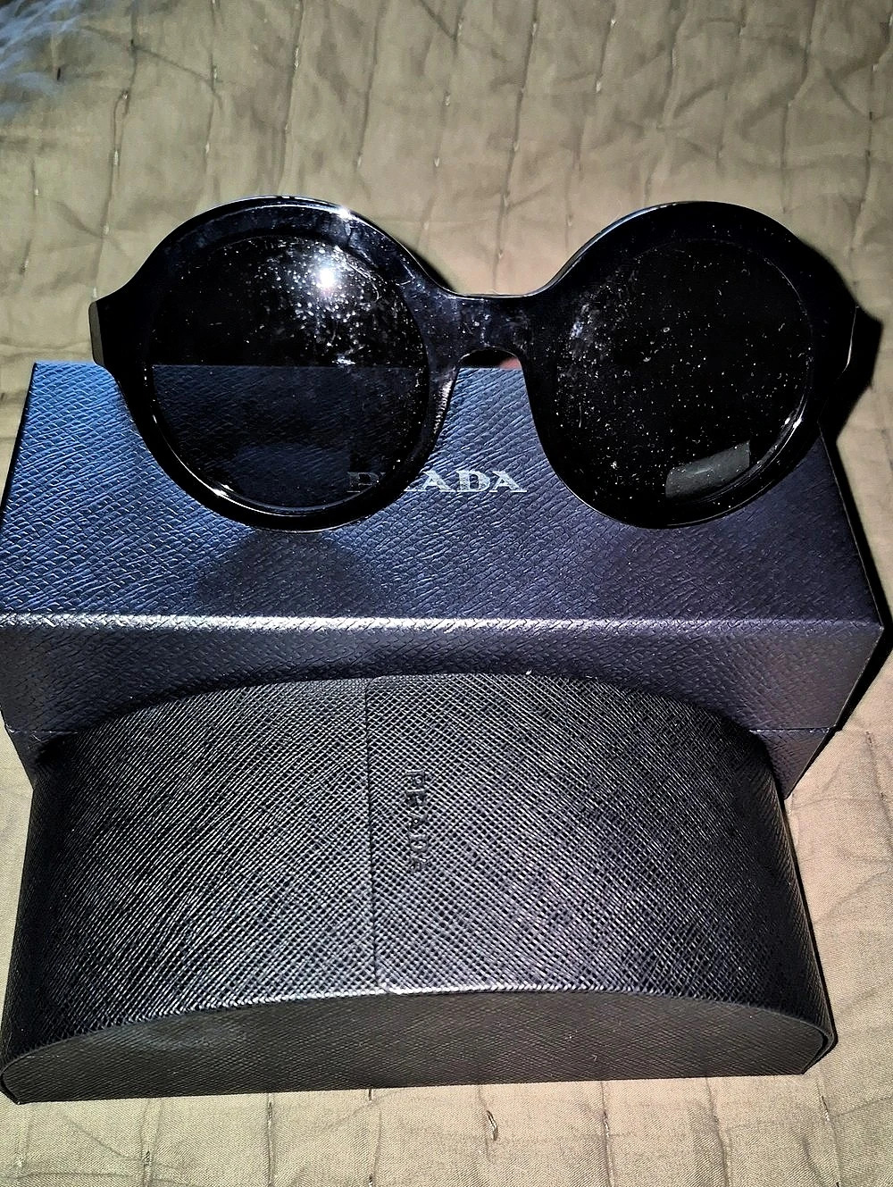 Prada SPR 11U Black Sunglasses with Case